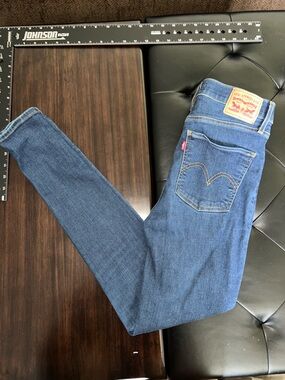 Levi's Blue Denim High Waist Skinny Jeans with Red Tab